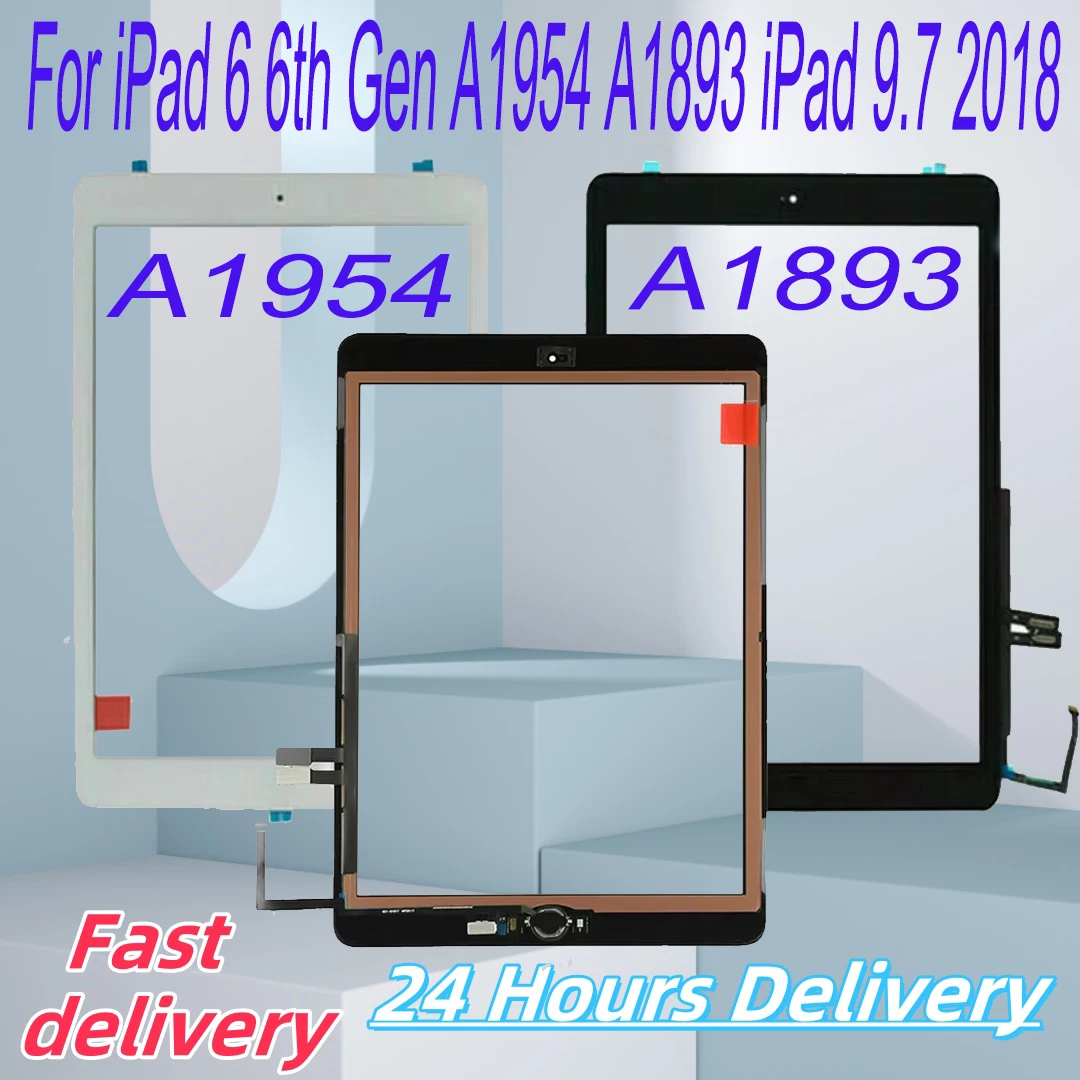 For iPad 9.7 2018  For iPad 6 6th Gen A1954 A1893 LCD Outer Touch Screen Digitizer Front Glass Display Touch Panel Replacement