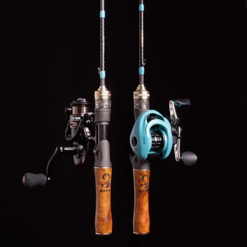 Ultralekka wędka z włókna węglowego Spinning/Casting Lure Pole Bait WT 1.5-9g Line WT 3-6LB Wood Handle Fast Trout Fishing Rods — 2
