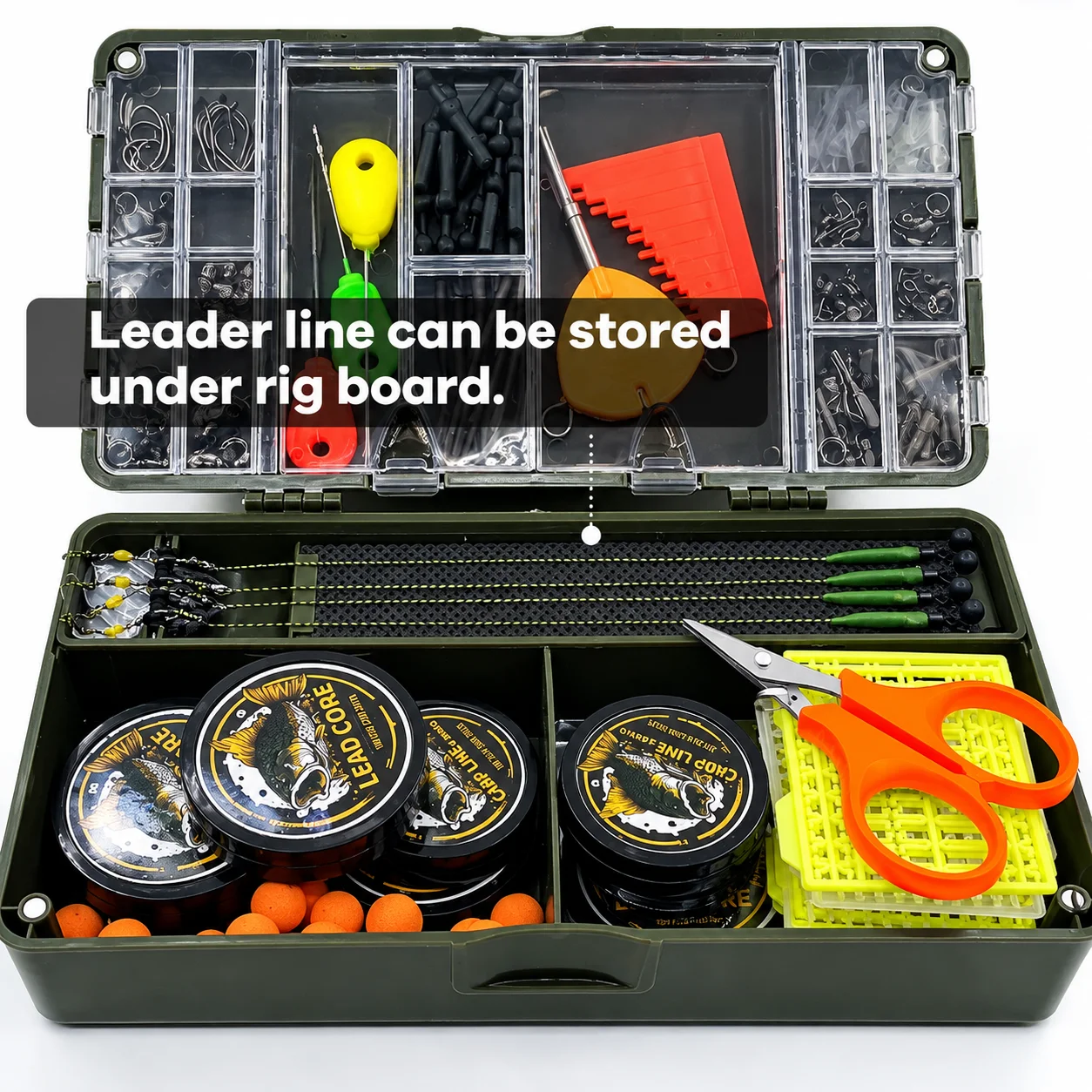 Carp Fishing Rig Box Multifunction Tackle Organizer Hooklink Leader Storage Case for Hair Rigs Hooks Terminal Tackle