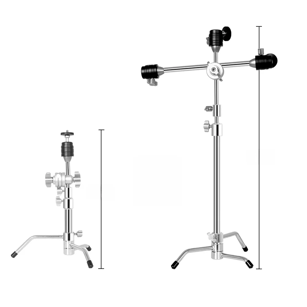 SH 31x18,5x7cm Verstellbarer C-Ständer Dreistufiges Stativ Multifunktionaler Universeller Lampenständer Geeignet für Live-Übertragungsbeleuchtung