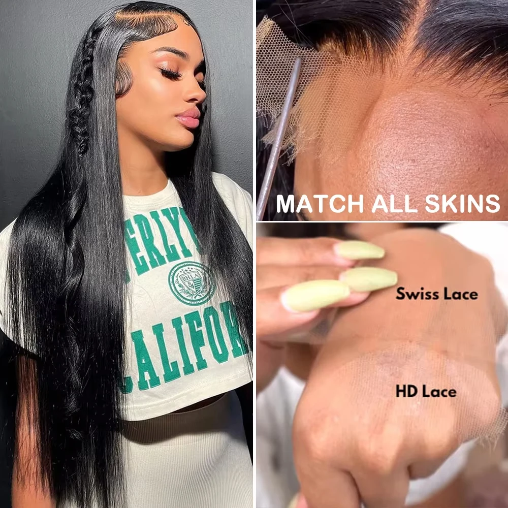 32 40 بوصة العظام شعر مستعار مستقيم شعر الإنسان 13x6 HD الدانتيل الباروكات الأمامية 250% البرازيلي قبل قطعها 360 شعر مستعار بشري دانتيل كامل