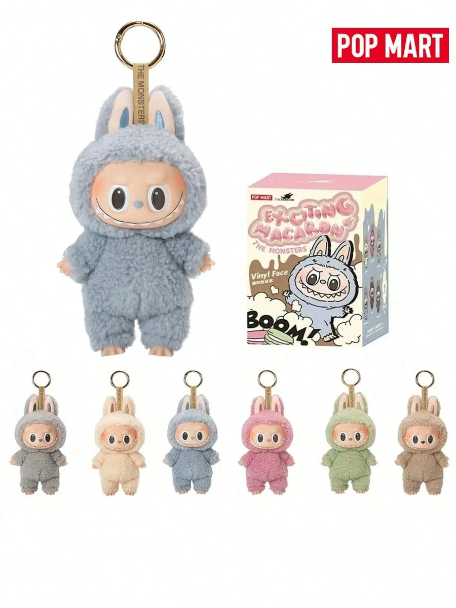 100% autêntico pop mart labubu os monstros macaron série colecionável caixa cega boneca brinquedo mistério surpresa figura presente original