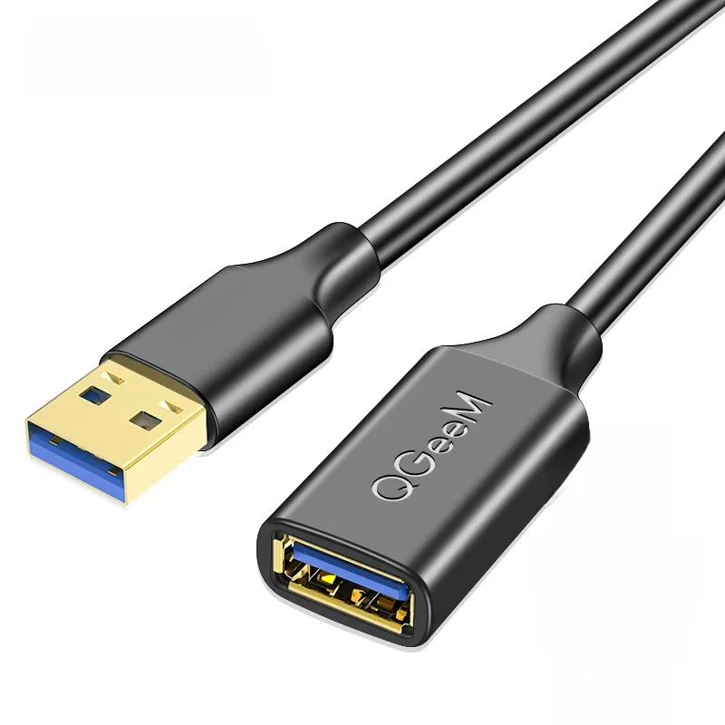 Câble d'extension USB QGeeM Câble d'extension USB 3.0 pour PC portable Smart-TV PS4 Xbox SSD Câble USB Mâle à femelle Rallonge USB à USB Câble de données USB USB 3.0 2.0 Câble d'extension 2m Câble USB