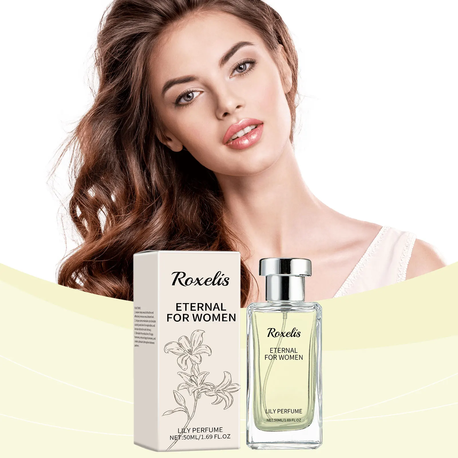 

Духи Roxelis Lily для женщин, свежие, натуральные, долговечные, освежающие, ароматные, ароматные, для освобождения тела, очаровательный парфюмерный спрей