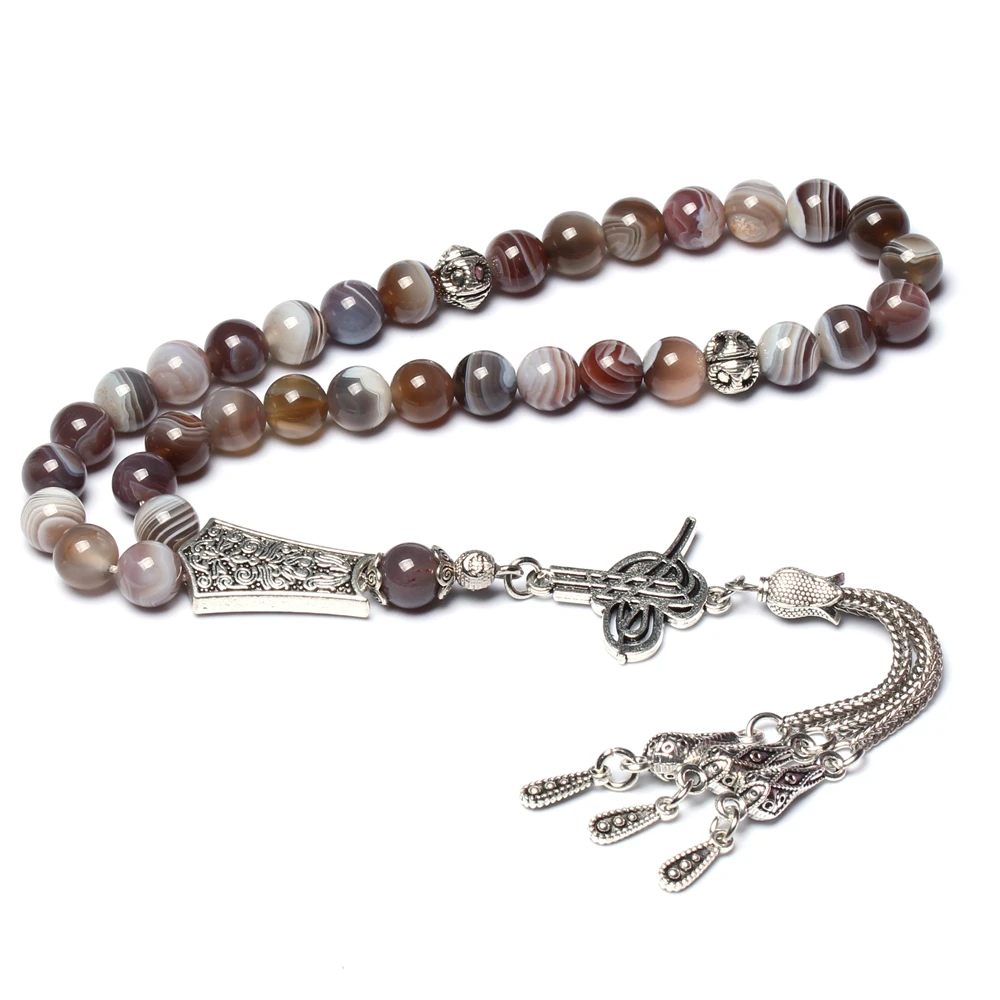 Muslim Rosary Islamic Prayer Beads Persian Gulf Agate Tasbih Misbaha