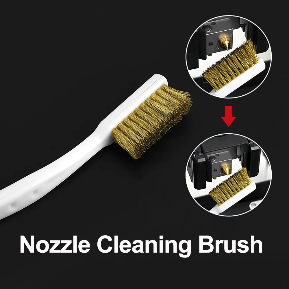 3D Printer Nozzle Steel Brush Cleaner Tool Copper Wire Toothbrush Copper Brush Handle For Nozzle Heat Block Hotend Cleaning