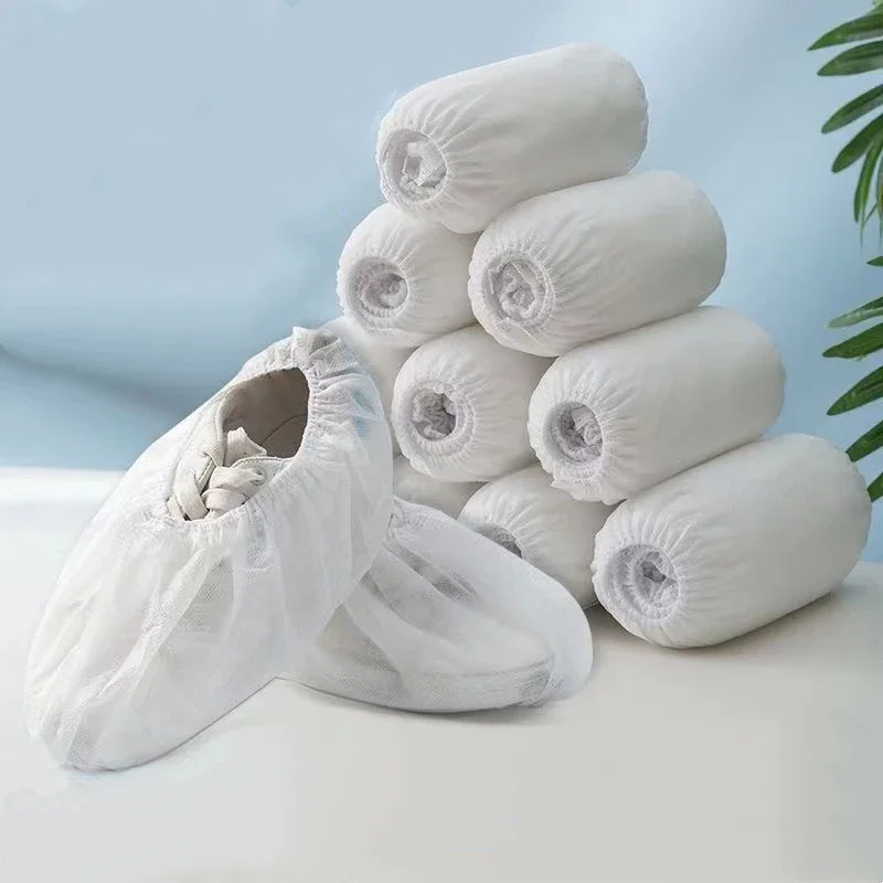 Couvre-chaussures de poulet non tissés, bottes coordonnantes, chaussons, housses de protection durables, chaussures d'intérieur et d'extérieur, optique, paquet de 100