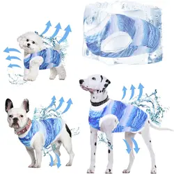 Cooling Dog Shirts, Breathable Dog Vest for Medium Dogs Ice Cooling T-shirt Summer Pet Beach Wear Shirt Blue Pet Vest Instant