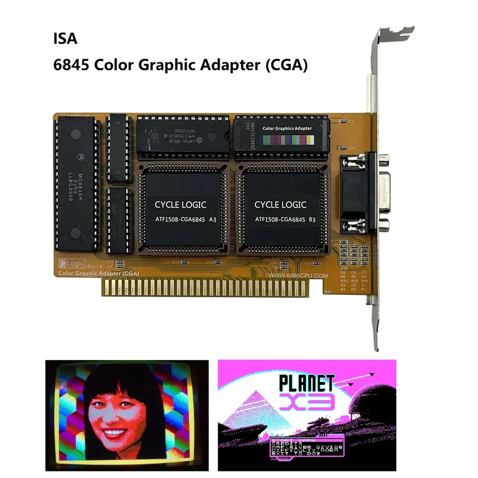 Adaptador gráfico en color compatible con IBM Tarjeta ISA CGA IBM PC ...