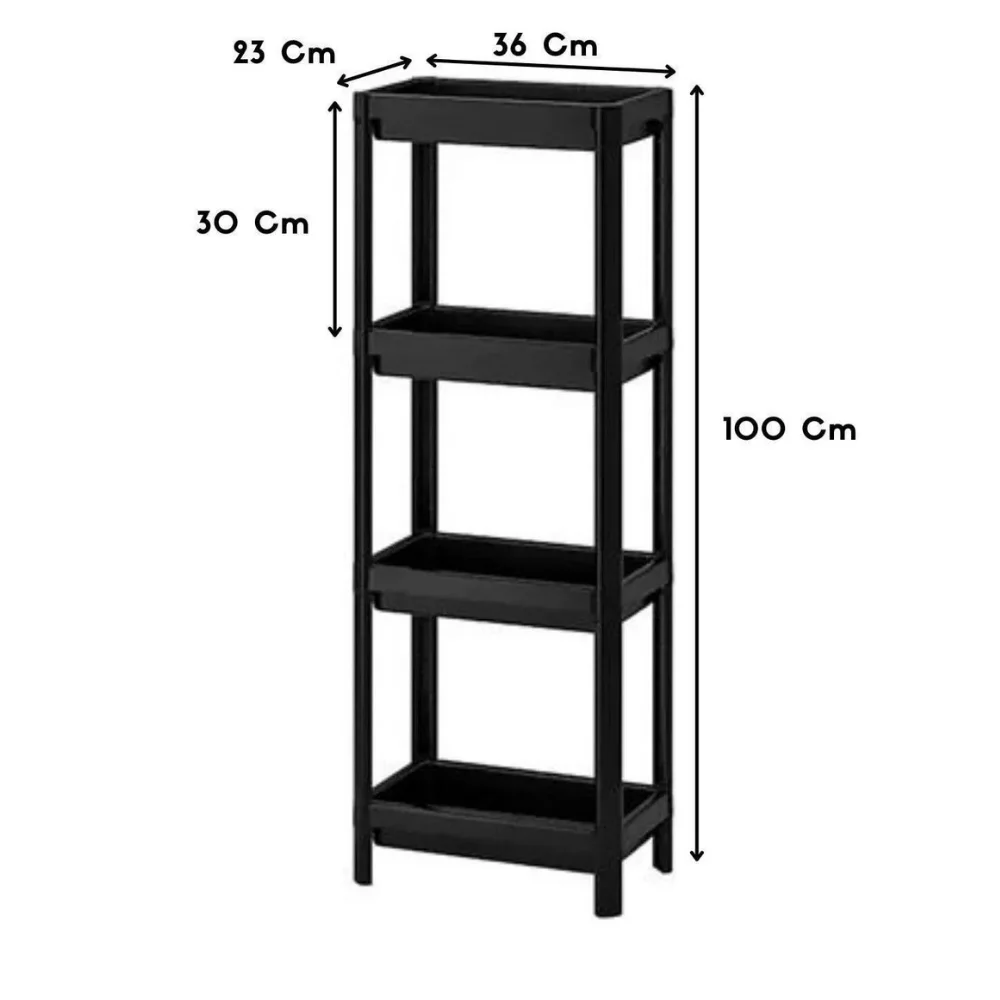 4 Tiers Bathroom Shelving Unit Black Bathroom Organizer Shampoo Holder Towel Holder Wardrobe Gift Dowry Stylish Design Home Stor