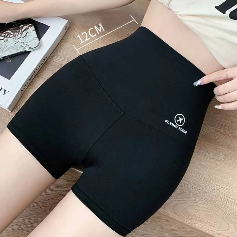 Short de sport taille haute sans couture pour femmes, sous-vêtement élastique extensible, rehausseur de ventre plat