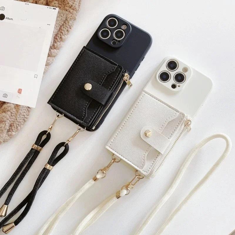 Etui z paskiem na karty do telefonu Xiaomi Redmi Note 17 Pro 15 14 17C A5 15C 13 Mi 15T 14T 17T, pokrowiec ze skóry PU, torba na ramię, smycz — zdjęcie produktu 7