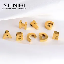 Stainless Steel Initial Heart Charm for Jewelry Silver Plated Letter Name Pendant for Women Wholesale Alphabet A-Z Jewelry Gift