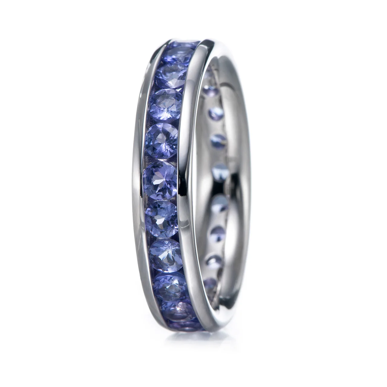 Tanzanite Rhodium Over Sterling Silver Ring