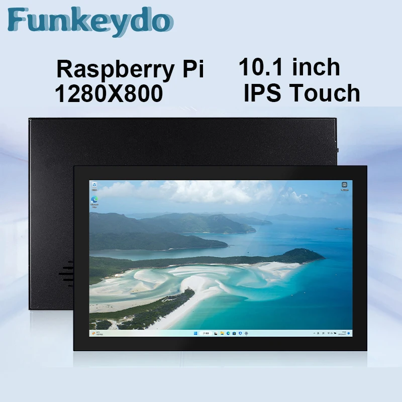 Raspberry Pi 10.1" Portable LCD Monitor 10.1 inch 1280X800 HDMI-compatible IPS Capacitive Touch Screen Display for RPI 3B+ 4B PC