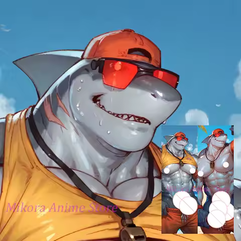 Dakimakura Shark Steve Safety Officer Anime Body Pillow Cover Double Sided Print Life Size Pillowcase Gift