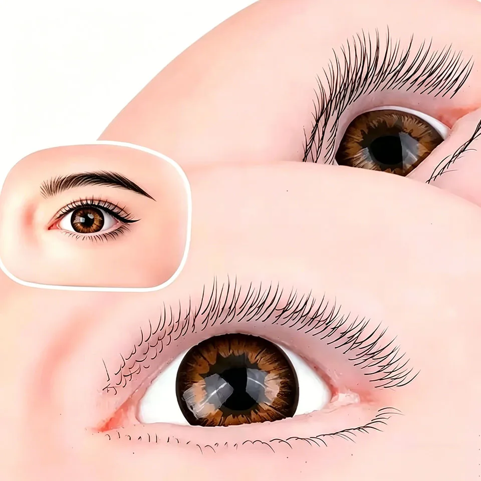 Silicone Head Training Mannequin With Removable Eyes Practice Head Model For Eyelashes Extensions Training Mannequin Head Makeup