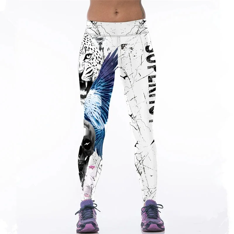 Damskie legginsy sportowe Leopard 3D Print wysokiej talii siłownia Legging szybkie suche spodnie do biegania spodnie do ćwiczeń dla jogi Lady leginsy sportowe — zdjęcie 2