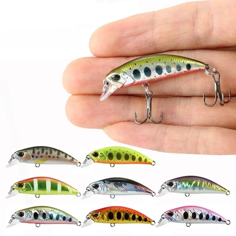 Japon coulant Mini méné leurre de pêche 38mm 3.2g truite leurres pêche Wobblers rivière manivelle poisson artificiel appât Pesca attirail