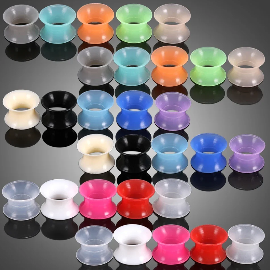 30 sztuk/partia silikonowe elastyczne ucho Flesh tunel Plug Piercing mieszane kolory Earlet wskaźniki ekspansja Piercing moda biżuteria 3 MM-16 MM — zdjęcie 2