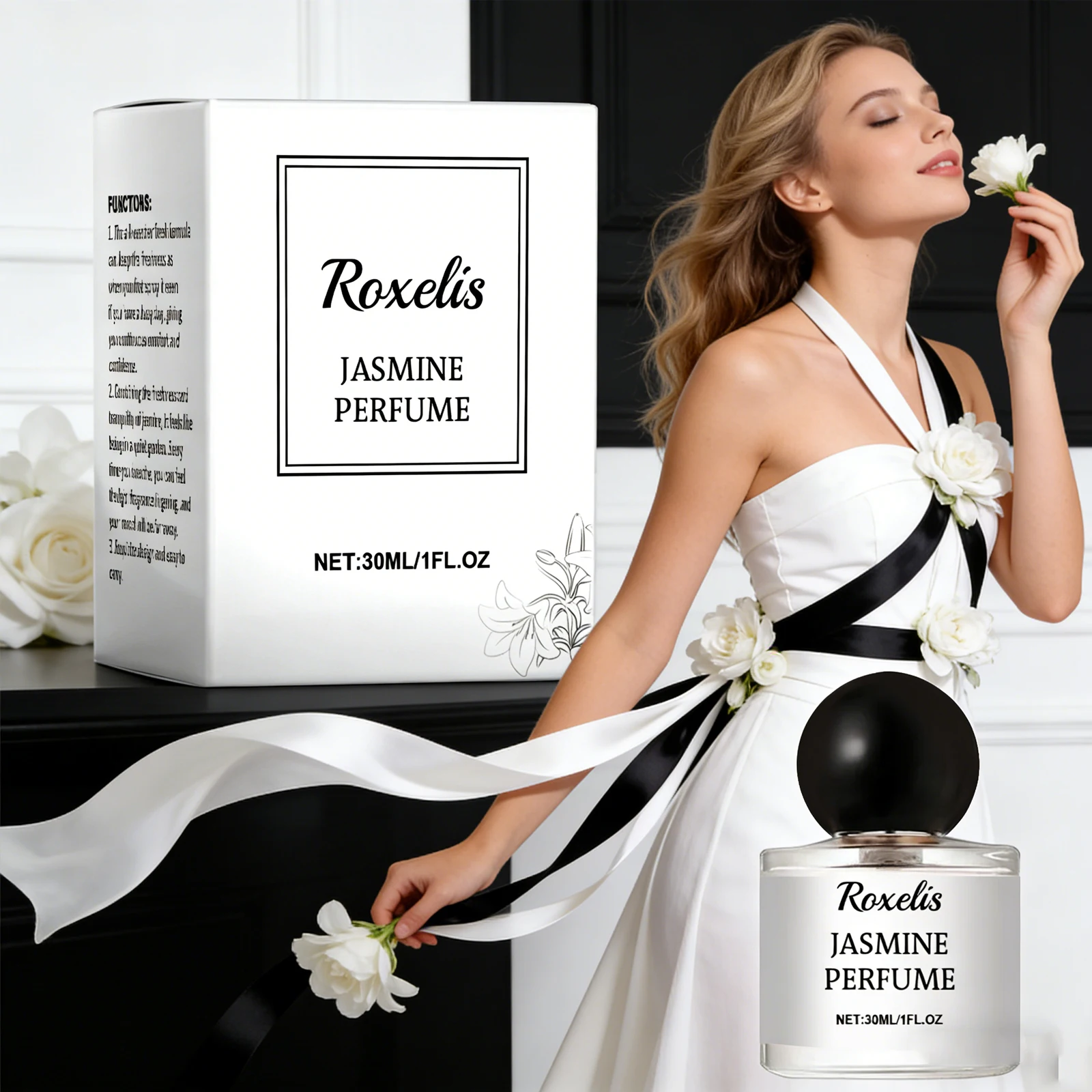 

ROXELIS 30ml Jasmine Perfume fresh and lasting advanced simple package Jasmine Fragrance Show your female glamour