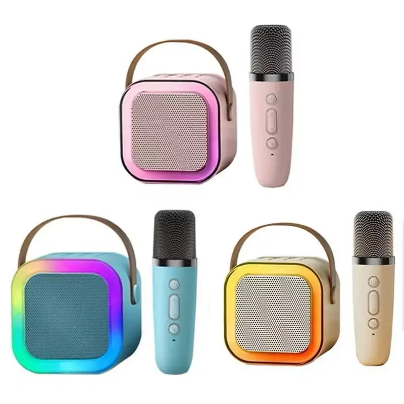 Caixa De Som Com Microfone Alto-Falante Karaokê sem fio Bluetooth Portátil