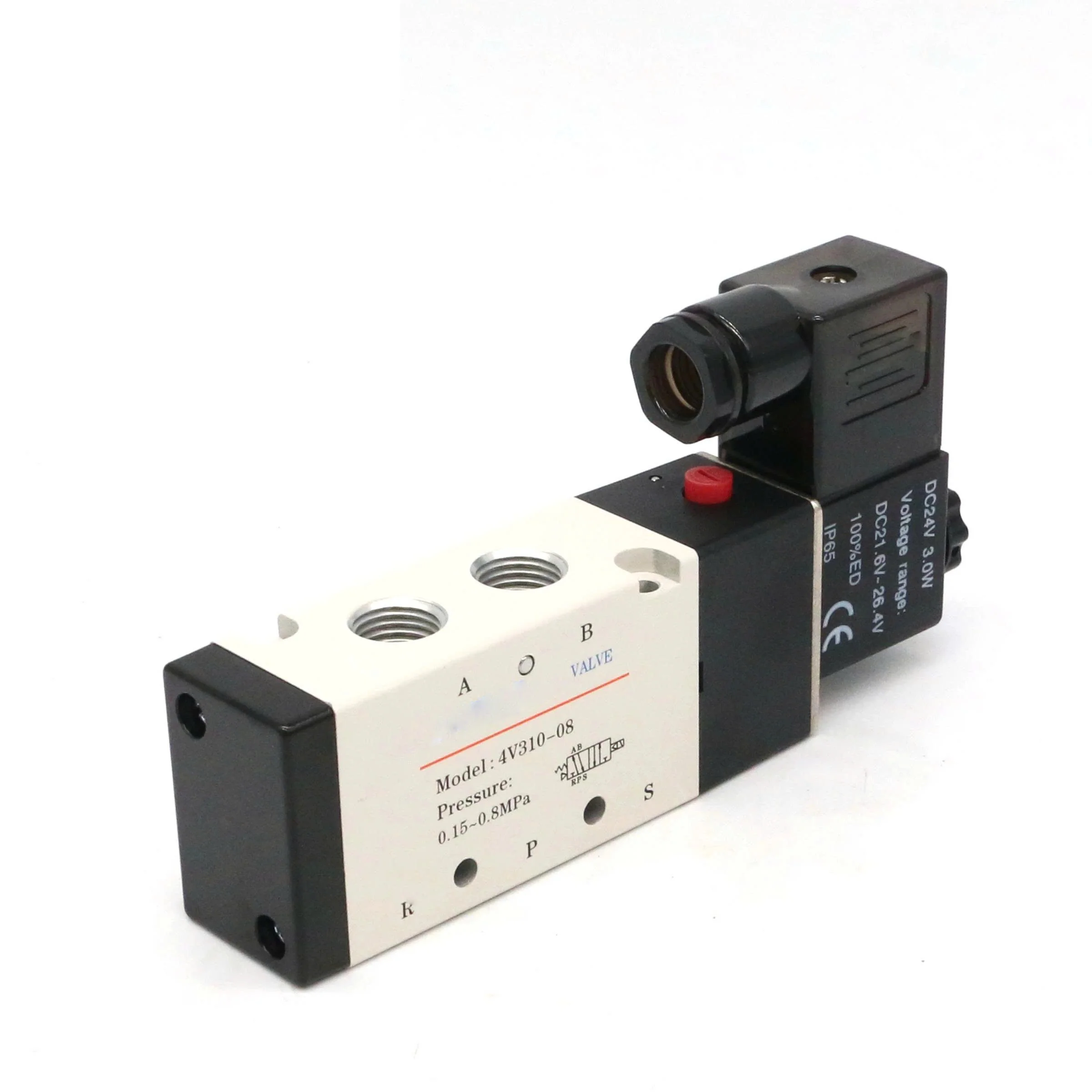 Hot Selling Industrial 4V300 Series Pneumatic Solenoid Valves AC220V/24V DC12V High Quality Factory Outlet with Coil Connector