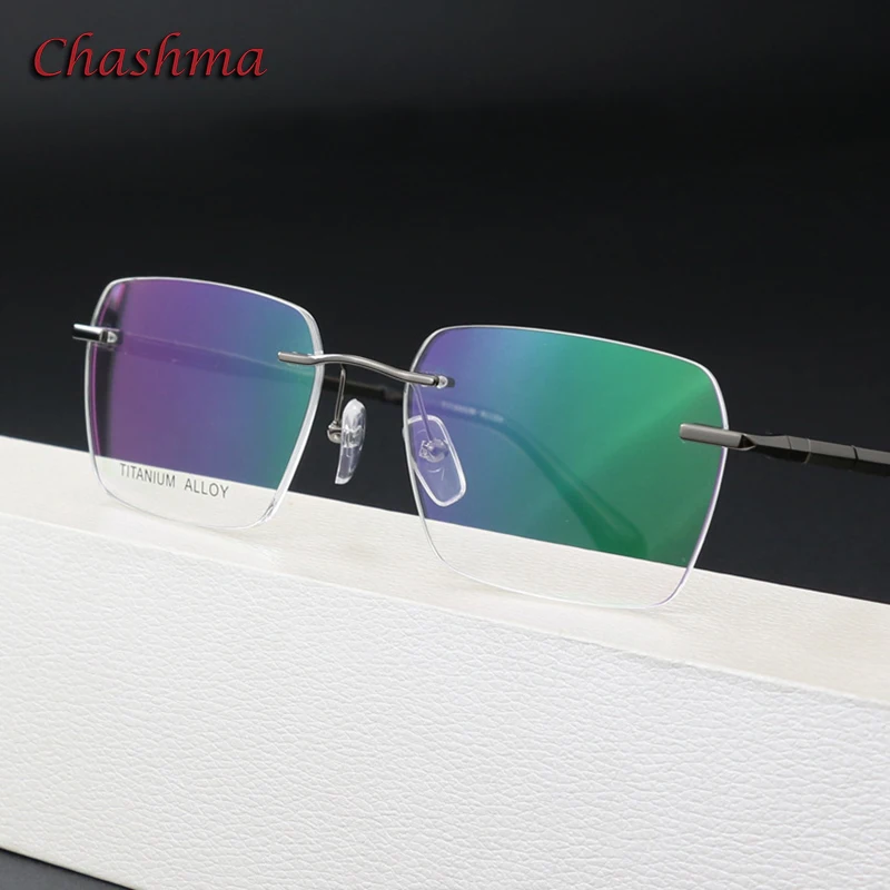 

Chashma Prescription Glasses Men Optical Eyeglasses Frames Women Eyewear Rimless Titanium Plate for Recipe Lenses Spectacles