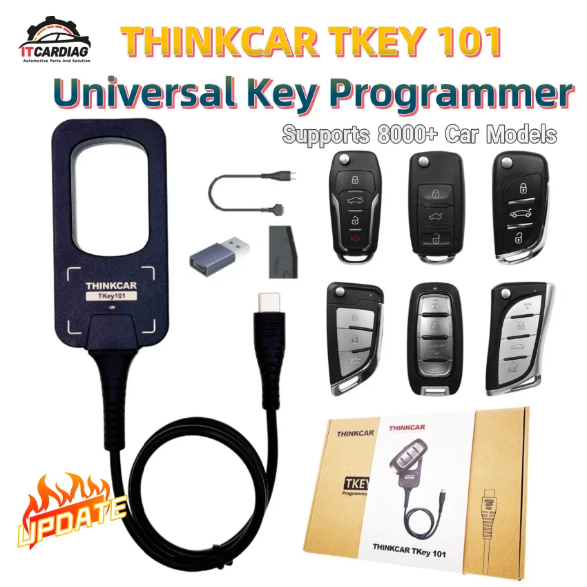 Smart Key Programmer THINKCAR TKEY 101 Universal TKEY101 with 6 Unit Remote Keys & Super Chip Support Anti-theft Data Read Write