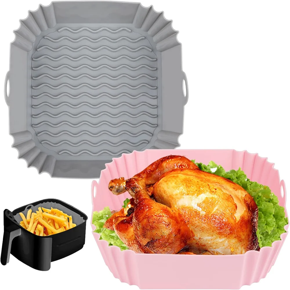 Silicone Air Fryer Liners ,Reusable Square for Fryers, Replacement of Parchment Paper, Easy to Clean Accessories