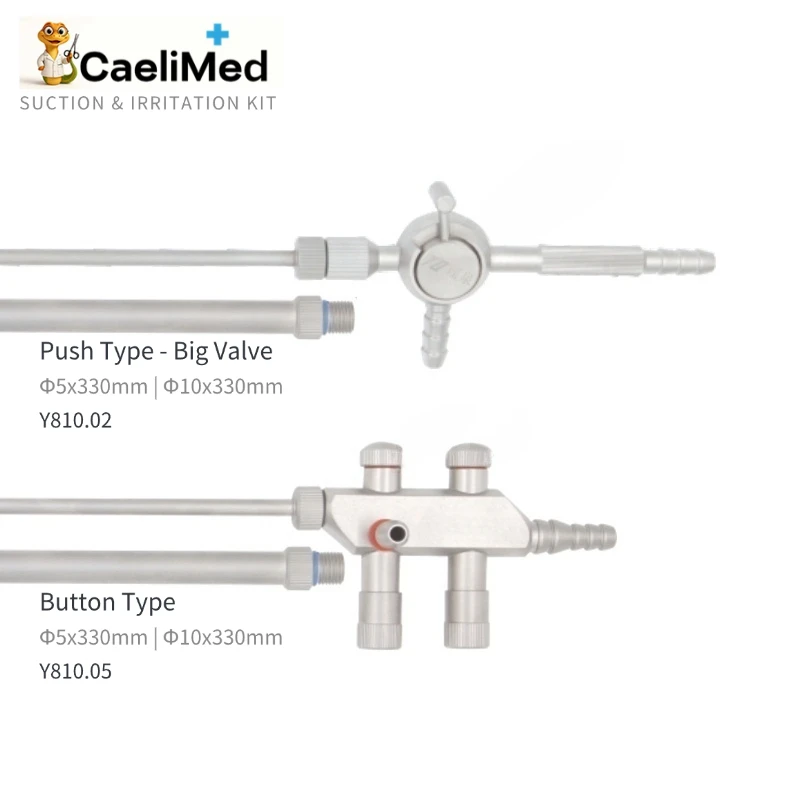 Laparoscopic Suction Irrigation Set Spring Type 5mm 10mm 330mm Endoscopy Surgery Instrument for Training and Practice
