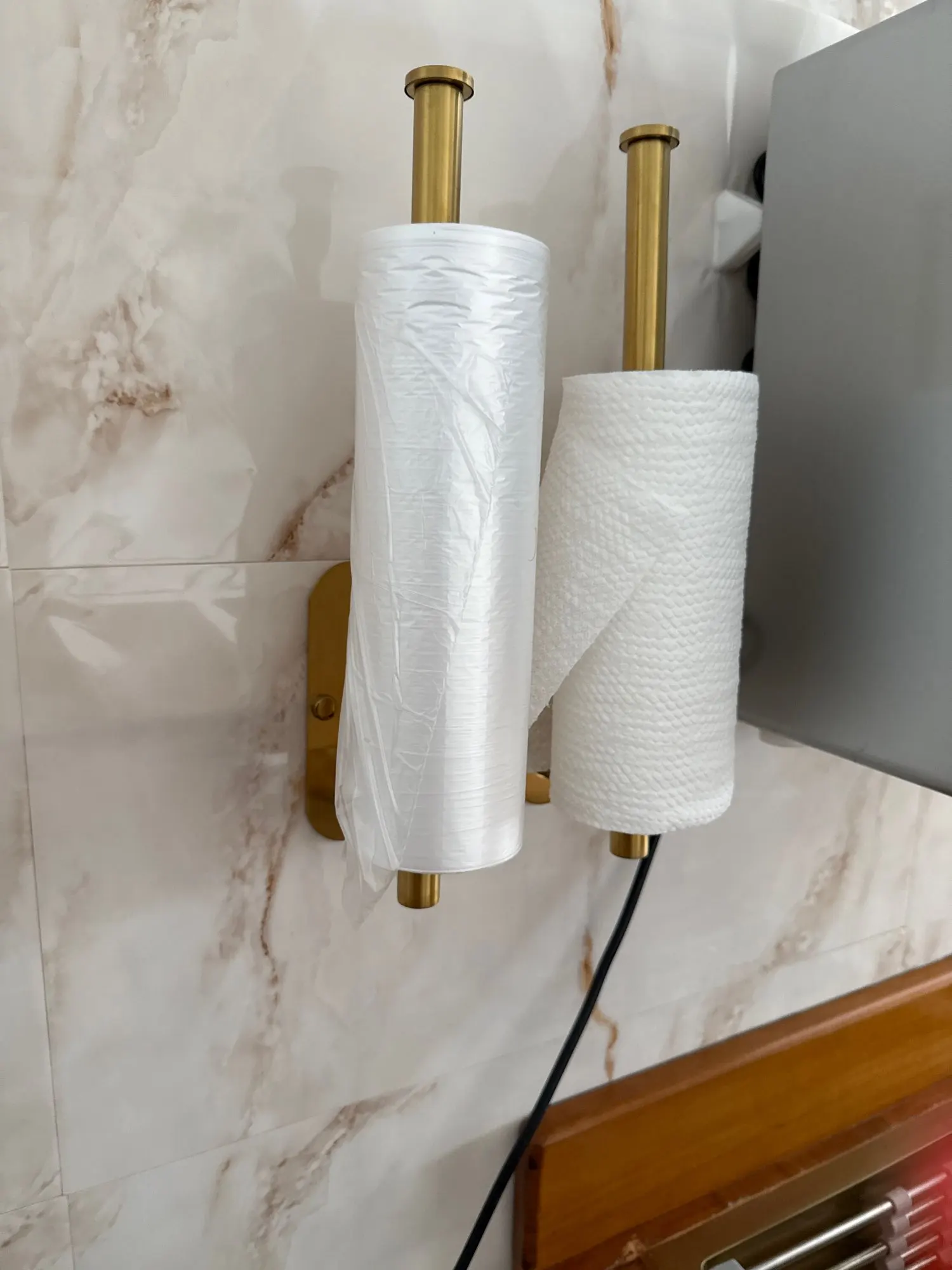 Kitchen Paper Towel Holder Adhesive Tissue Hanger Toilet Roll Paper Dispenser Cabinet Storage Napkin Rack Bathroom Accessories photo review