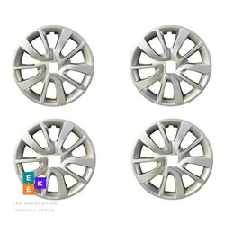 Auto Caps for Wheels Caps Wheel with 14 Inch 15 Inch Hubcap 16 Inch 4 Pieces + Emblem Silver Color Abs plastic A++