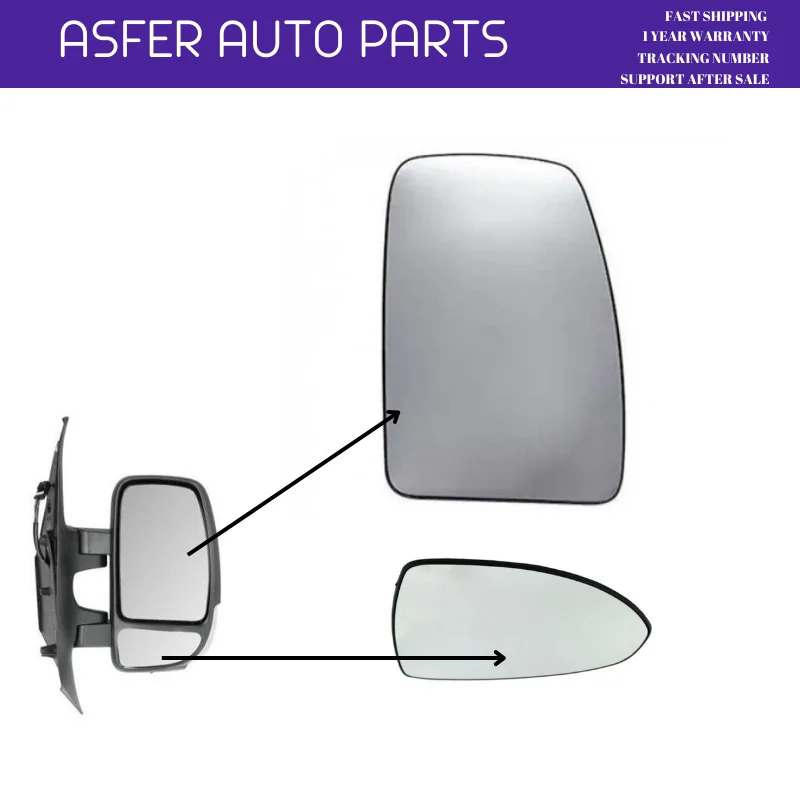 Mirror Glass Big and Small 2 Pcs Set For Renault Master Mk3 2010-2020 Oem 963655132R 7701050269