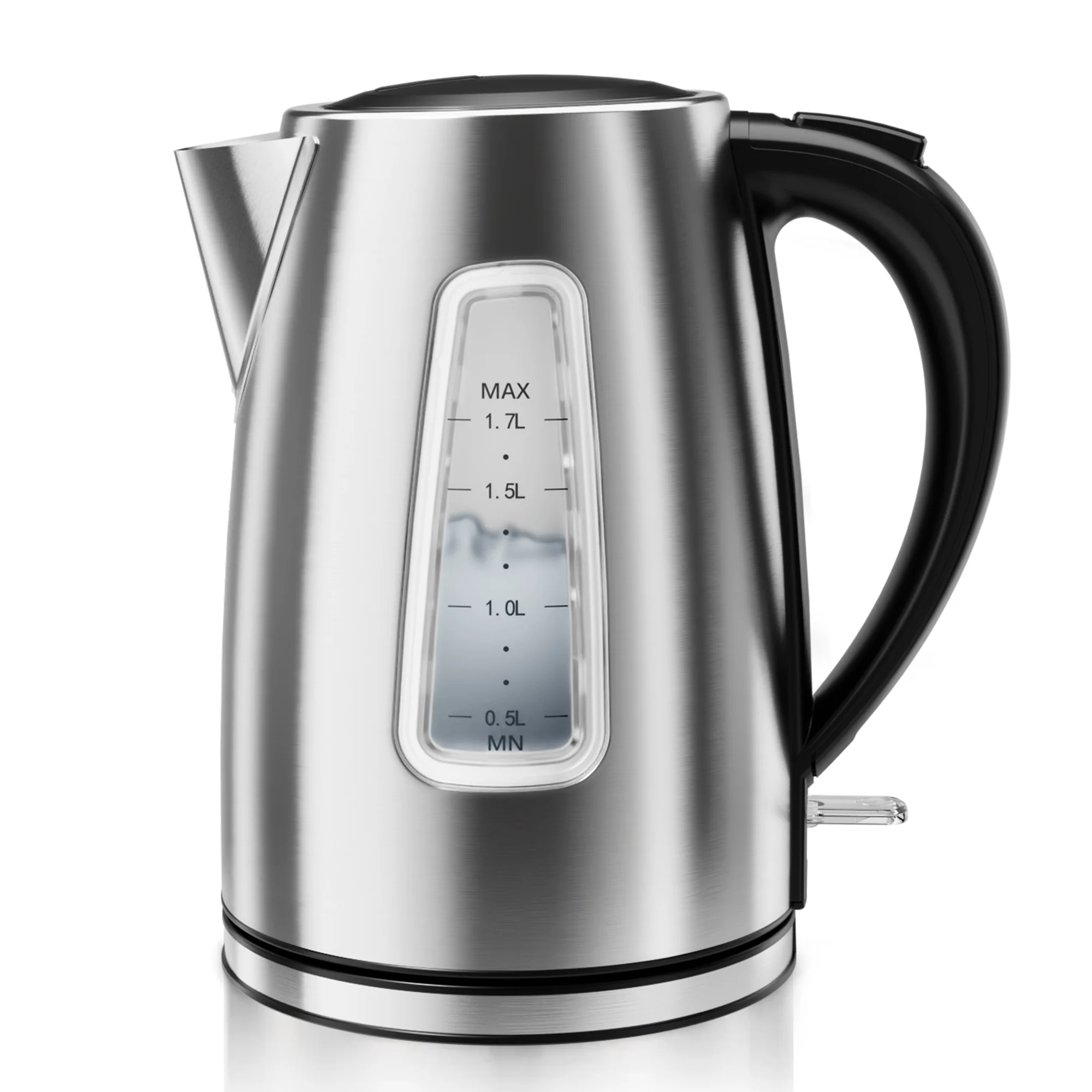 Stainless Steel Electric Kettle, 1.7 Liter Tea Kettle Electric & Hot Water Boiled, 1500W Fast Boil, Boil-Dry Protection