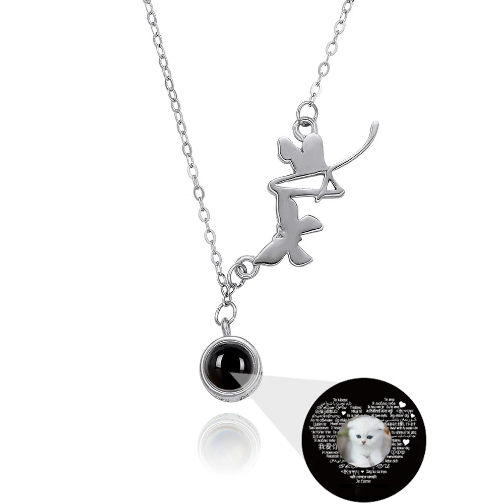 925 Silver Photo Projection Necklace For Women Personalized Custom Butterfly Letter Chain Beautiful Everyday Accessories