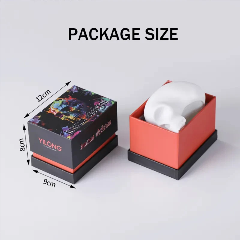 Skull Practice Leather Head 3D Rubber/ABS Plastic Skull Practice Skin For Tattoo Artists and Beginners Doing Practise