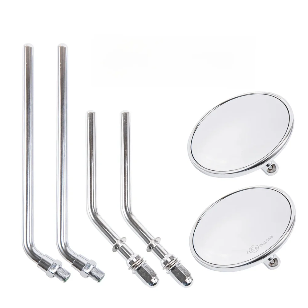 Rétroviseurs ronds chromés universels pour moto, rétroviseurs rétro pour Harley Cruiser Chopper 73Inboulon old School Bobber Touring, 8mm, 10mm