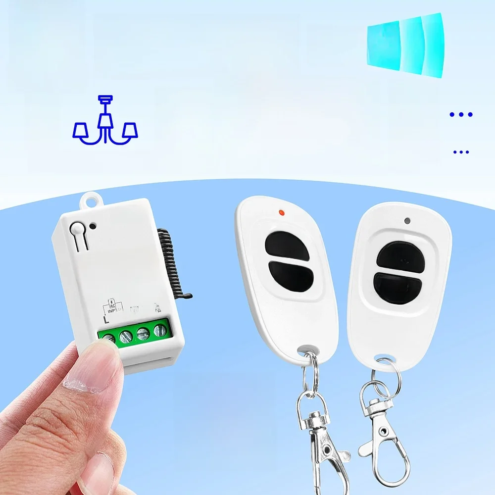 433Mhz Bezprzewodowy zdalnie sterowany włącznik światła 220V 230V 110V 10A Mini moduł przekaźnika do zdalnego sterowania lampą domową Wentylator LED — zdjęcie produktu 7