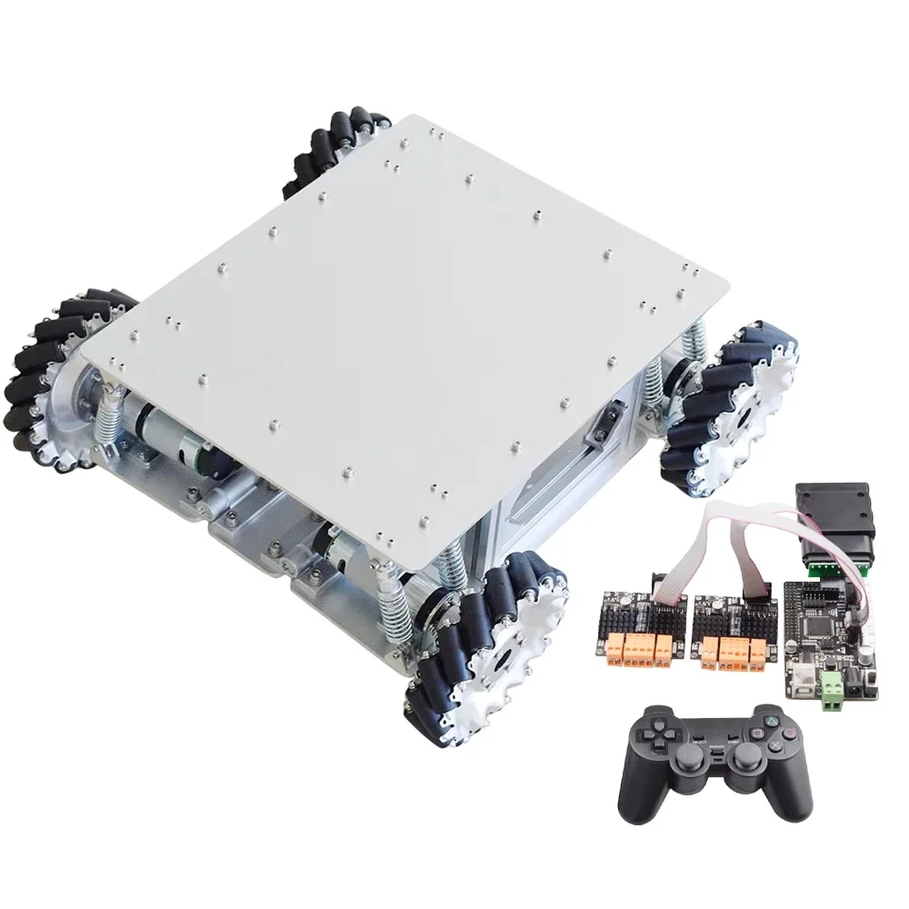 Zestaw podwozia samochodu robota Mecanum o udźwigu 60 kg z 4-częściowym silnikiem z przekładnią planetarną dla Arduino STM32 Raspberry Pi — zdjęcie 2