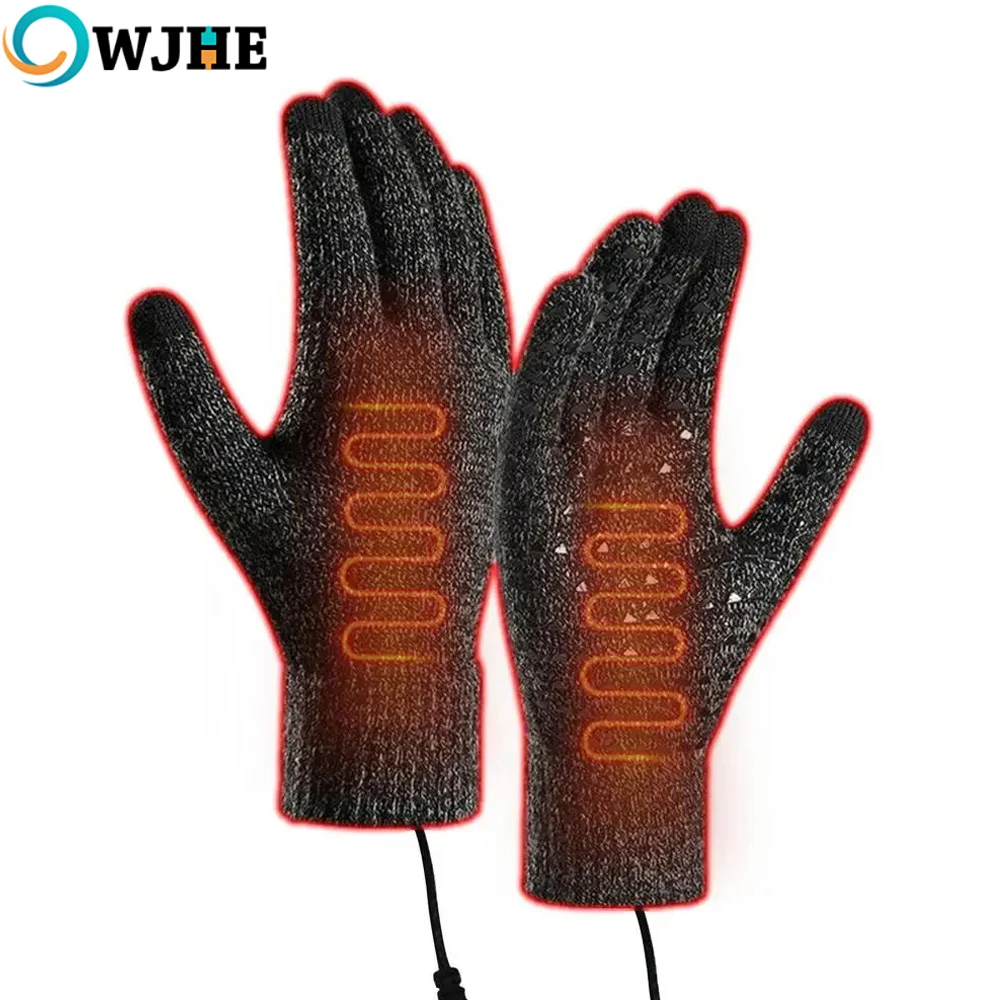 OWJHE USB-Heizhandschuhe, Bildschirm-Touch-Heizhandschuhe zum Angeln, Winter, unverzichtbar für Rucksackreisen, Bergsteigen, Reiten, Camping