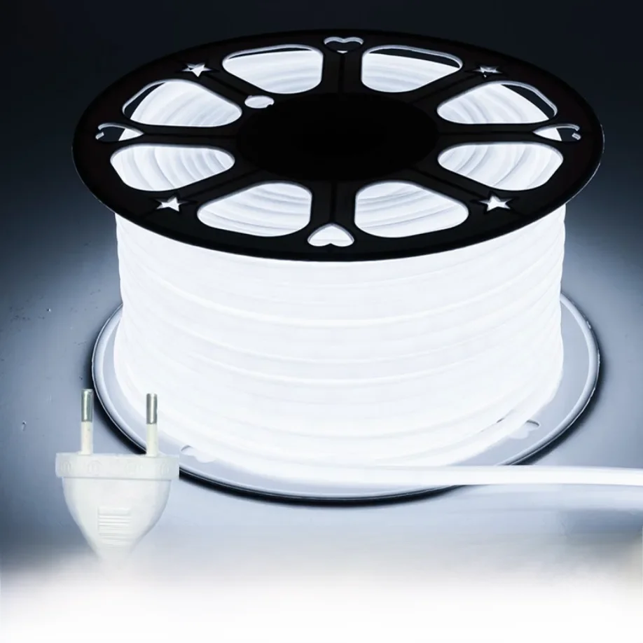 Bande lumineuse LED COB 288 diodes/M 220V prise ue RA90 blanc chaud 3000K 4500K 6500K bande LED Flexible pour chambre cuisine Waterpr IP65