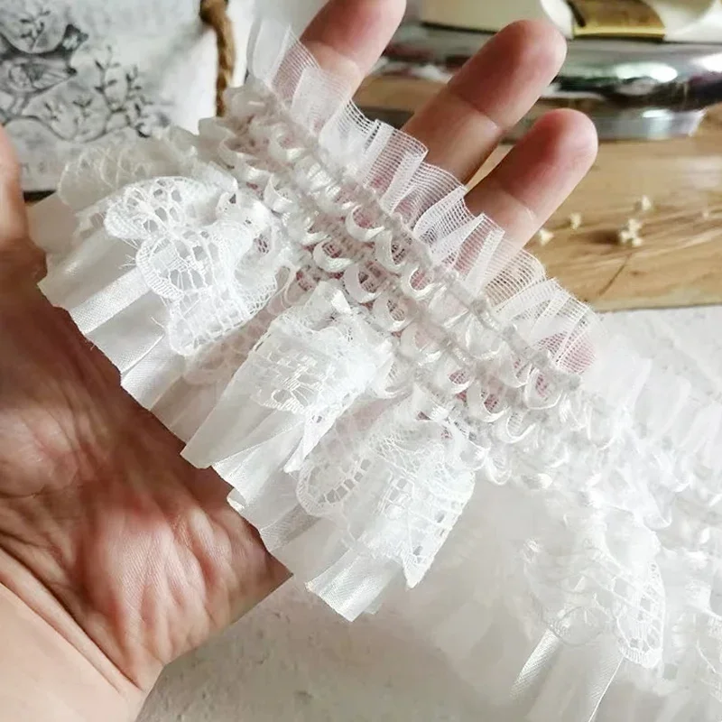 Koronka haftowana o szerokości 8 cm, materiał na koronkę do odzieży, warstwa koronki, materiały, koronka w stylu vintage do sukienek, akcesoria koronkowe. — zdjęcie 2