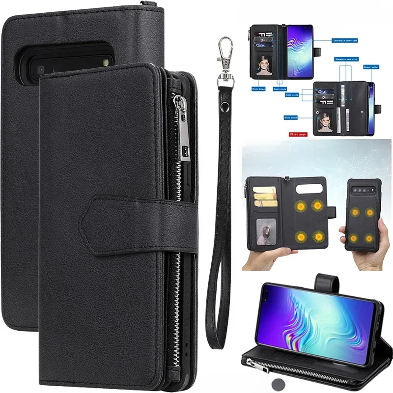 Portfel Skórzane etui na karty 2 w 1 z zamkiem błyskawicznym do Samsung Galaxy A05s A06 A13 A14 A15 A16 A26 A34 A35 A36 A53 A54 A55 A56 — zdjęcie produktu 7