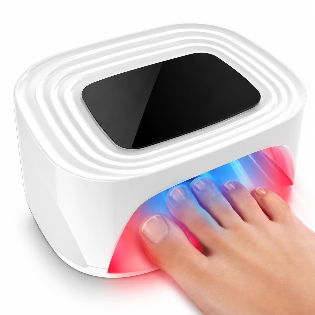 Nail Light Therapy Device with 470nm Blue Light 660nm Red Light 36 LED Beads Portable Nail Care Lamp Rechargeable Foot Care Machine for Hands Feet Toenail Fingernail Beauty Care Home Use Dual Wavelength Light Therapy Tool with Timer Settings for Men Women