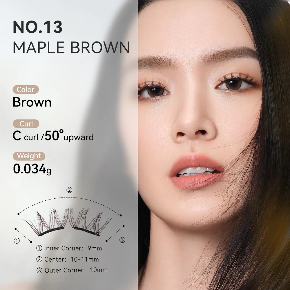 Wosado magnetische Wimpern Nr. 13 Ahorn braun profession elle Premium wieder verwendbare sichere Dupont 3d patentierte falsche Wimpern sexy verführer isch