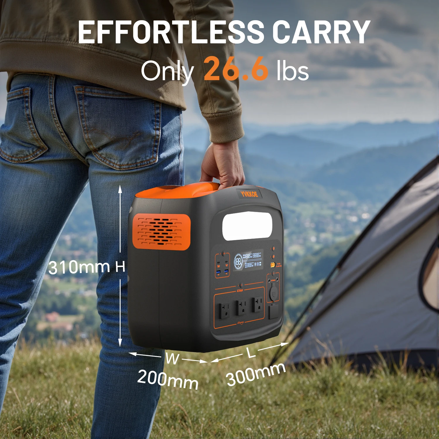 Solar Emergency Charger - YVKKOE N1800 Portable Power Station 1024Wh