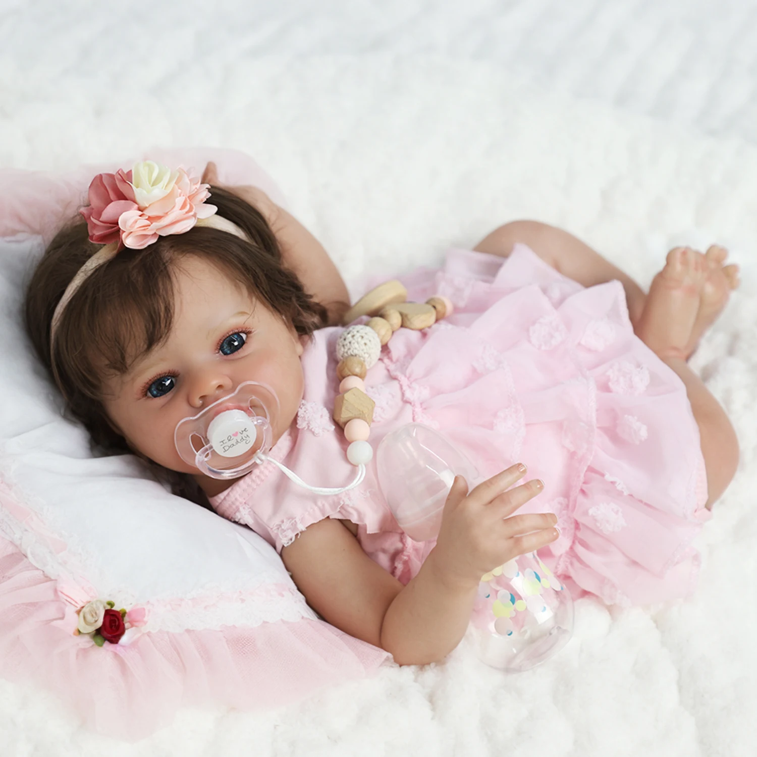 دمية طفلة تولد من جديد نابضة بالحياة مقاس 20 بوصة مع جسم من القماش الناعم وأطراف الفينيل هدية واقعية لحديثي الولادة للأطفال #5