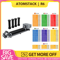 AtomStack R6 Rotary Roller with Riser Feet, Expanded Engraving Scenarios, Smart Auto-Recognition, 3 kg Load Capacity, 2 adjustable levels, Plug & Play Setup, USB connection & motor cable connection, 120 mm x 4Height Extension Feet, 1 meter Maximum Support