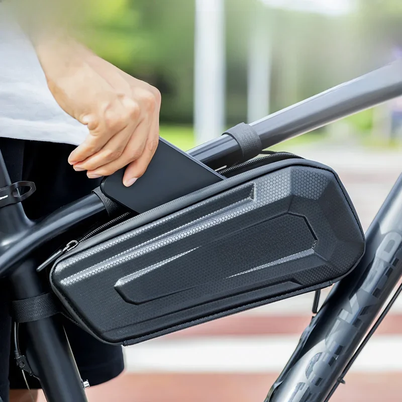 AliExpress ROCKBROS Bicycle Bag Double Zipper Hard Shell Front Tube Frame Waterproof Big Capacity Cycling Parcel MTB Road Bike Accessories